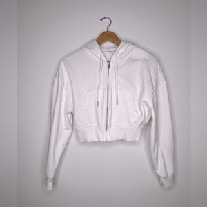 Garage Clothing Cropped Zippie Hoodie in Bright White